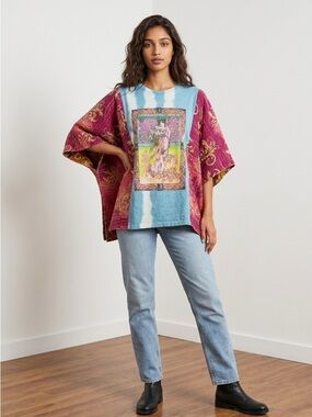 Handcrafted Upcycled Janis Joplin Kantha Tunic NWT One Size